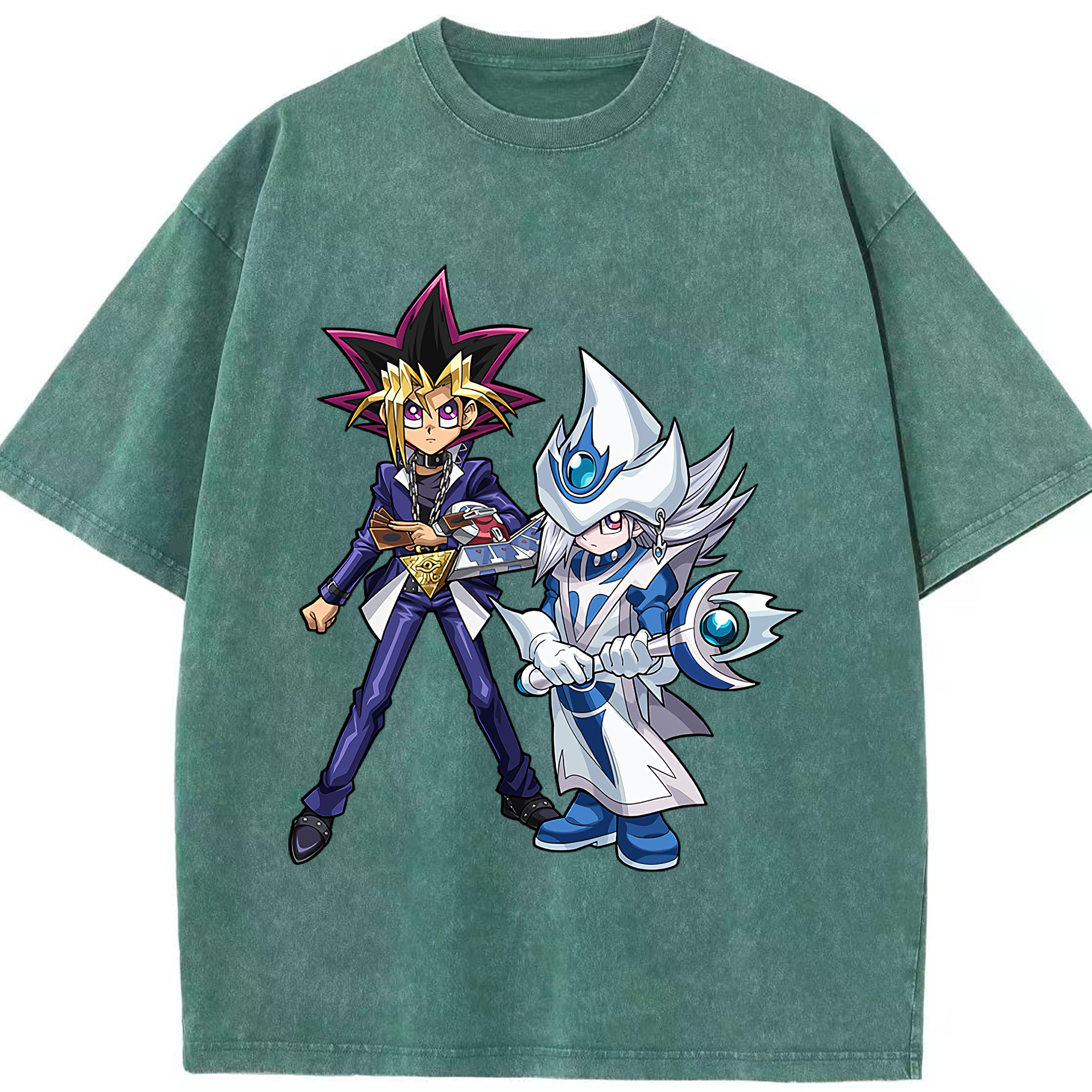 （画像用） 遊☆戯☆王 Yu-Gi-Oh! 綿100% ヴィンテージ風 半袖Tシャツ（フロントプリント）